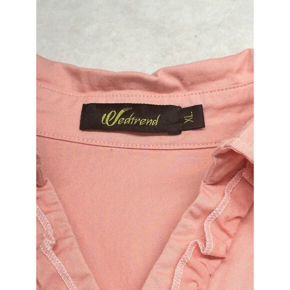 Womens Wedtrend Pink Peach Size XL Vintage Style Heart Button Swing Dress Cotton - Picture 2 of 9